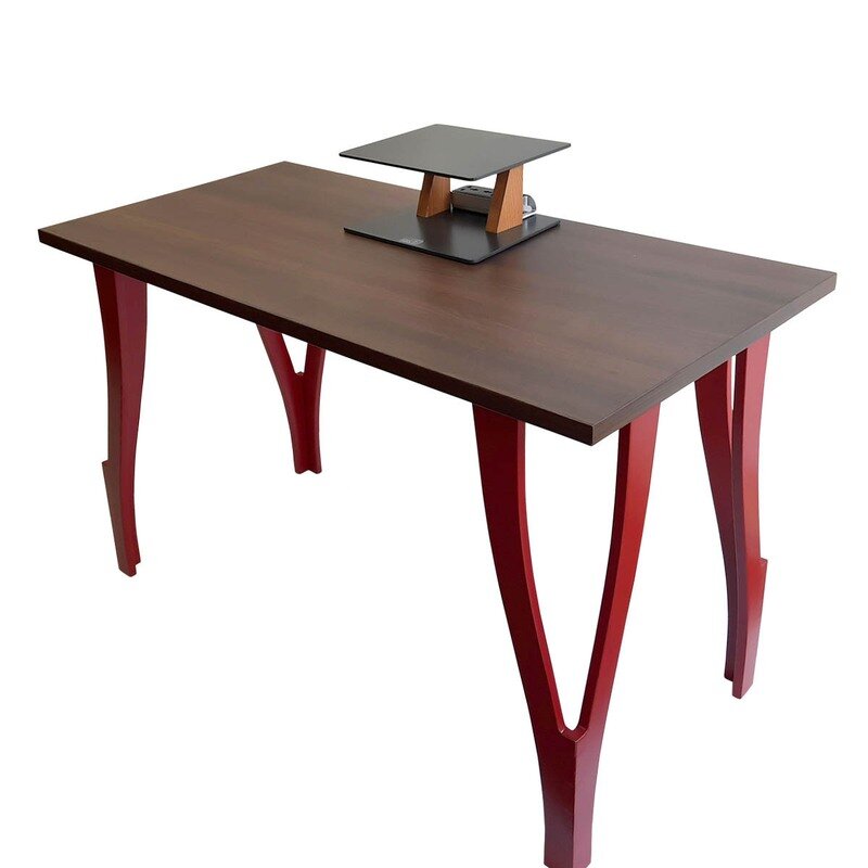Wishbone Table with PowErgo: Ergonomic table with laptop support and power manager