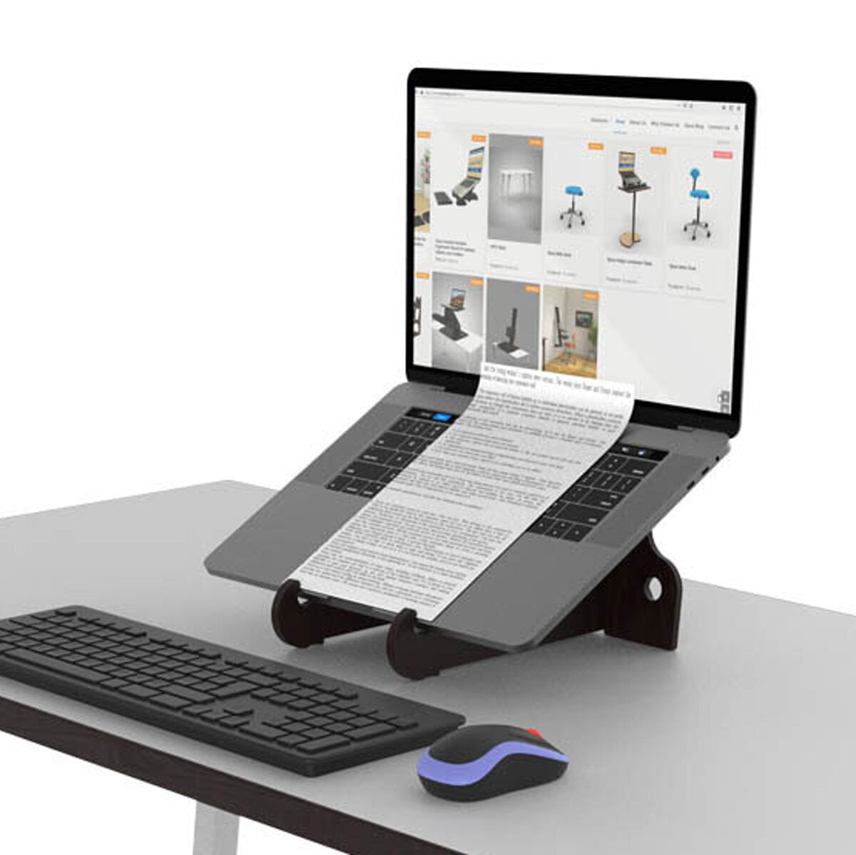AriseGo: Portable ergonomic stand for laptops, tablets, and smartphones