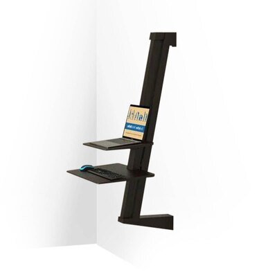 EeTee: Wall-mounted sit/stand fixture for laptop & desktop