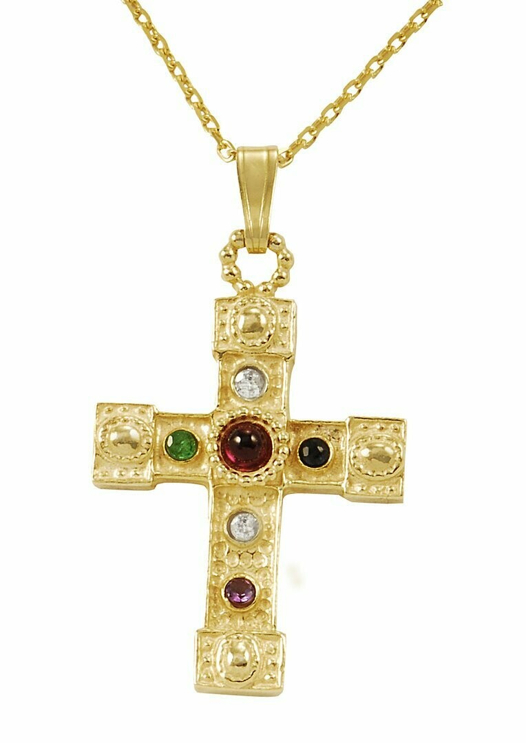 Anhänger Kreuz  in Silber 925/- goldplattiert