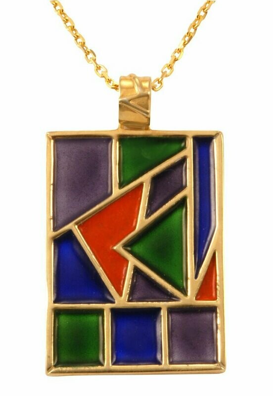 Anhänger "Miro" in Silber 925/- goldplattiert mit Emaille