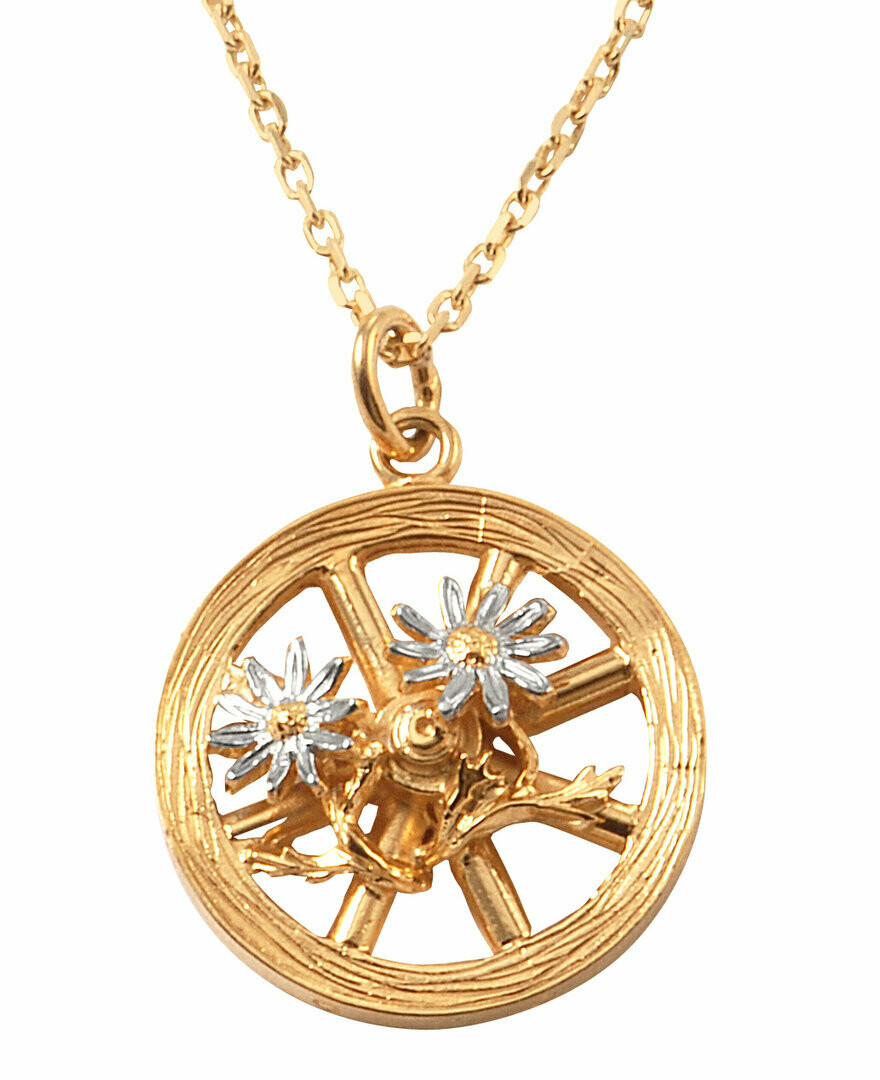 Edelweiß Anhänger in Silber 925/- goldplattiert