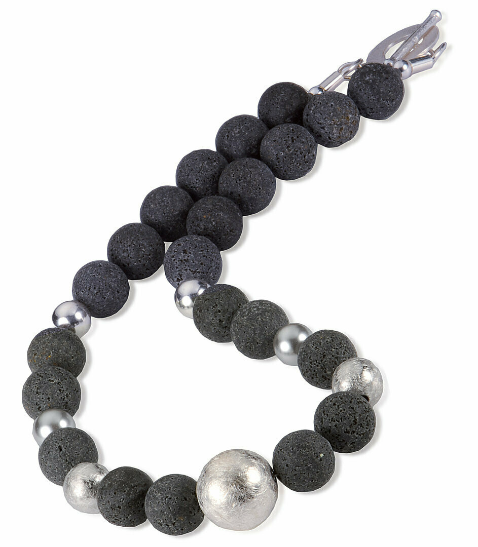 Lava Kette mit Zwischenteilen Silber 925