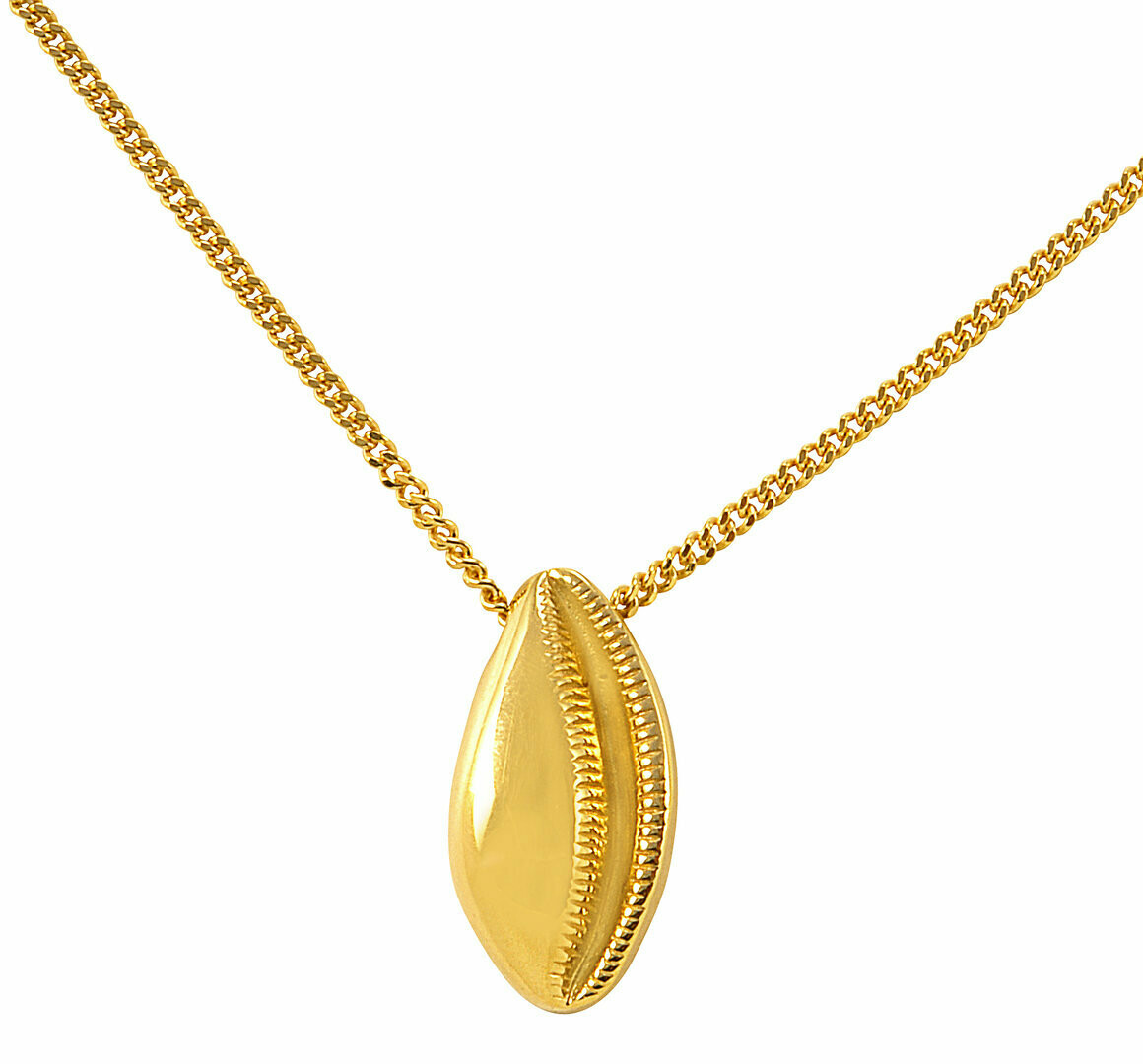 Muschel Anhänger mit Kette in Silber 925/- goldplattiert