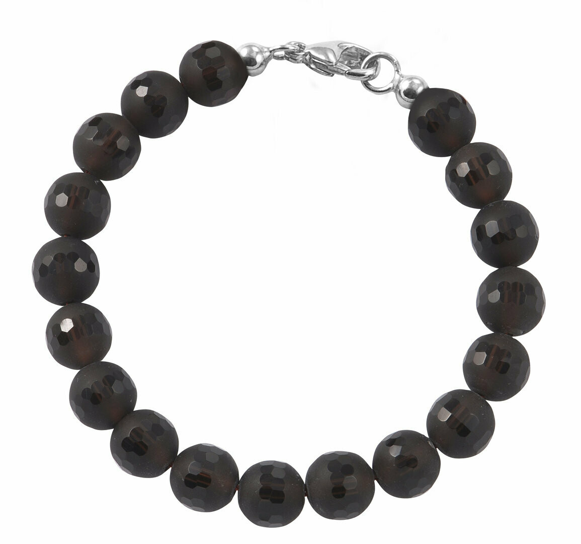 Onyx Armband mit Silber Karabiner