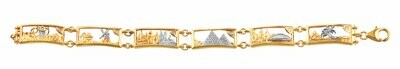 Reise Armband in Silber goldplattiert mit Zirkonia