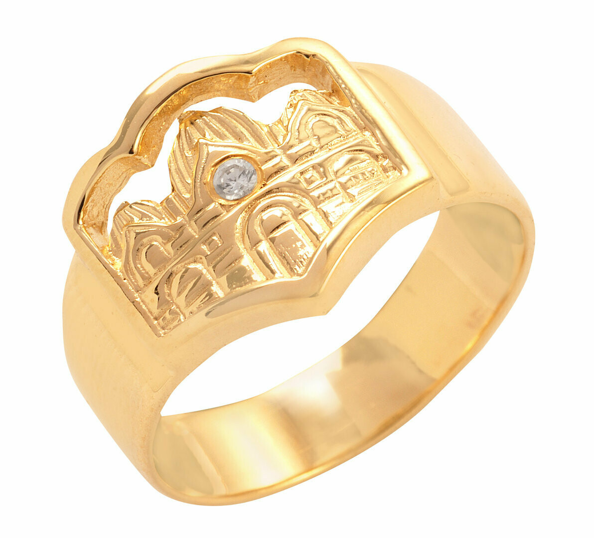 Reise Ring in Silber 925/- goldplattiert mit einem Brillanten