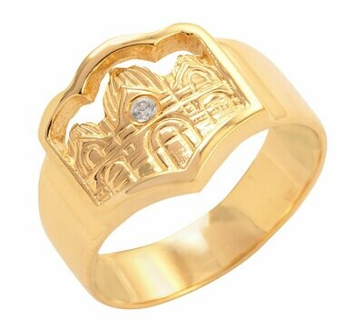 Reise Ring in Silber 925/- goldplattiert mit einem Brillanten