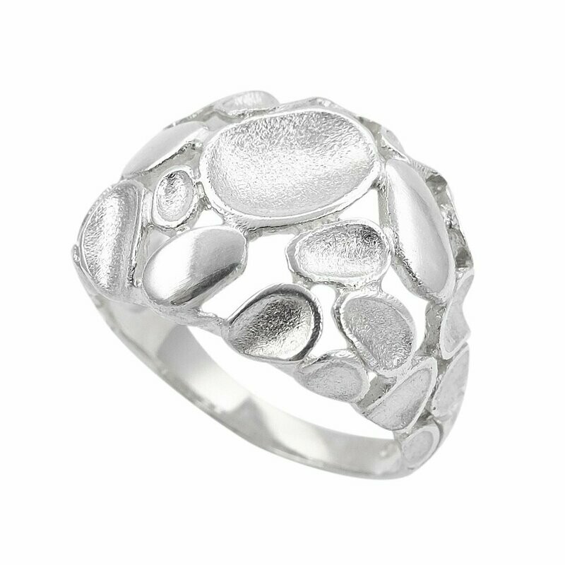 Design Damenring in Silber 925/- matt/glanz