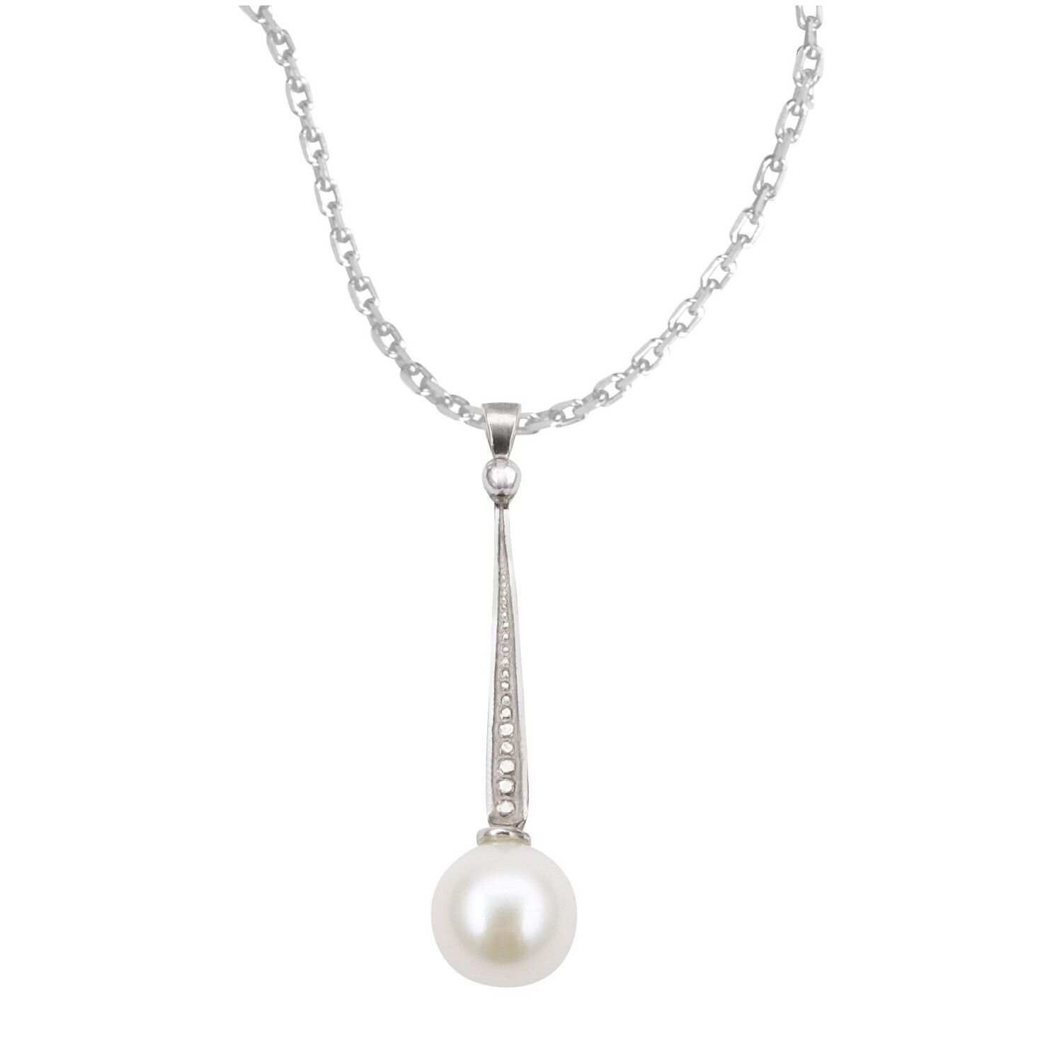 Anhänger in Silber 925/- mit Perle inkl. Kette