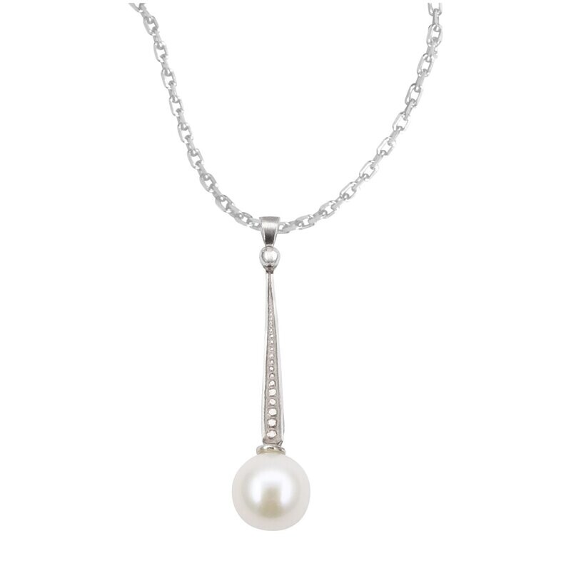 Anhänger in Silber 925/- mit Perle inkl. Kette