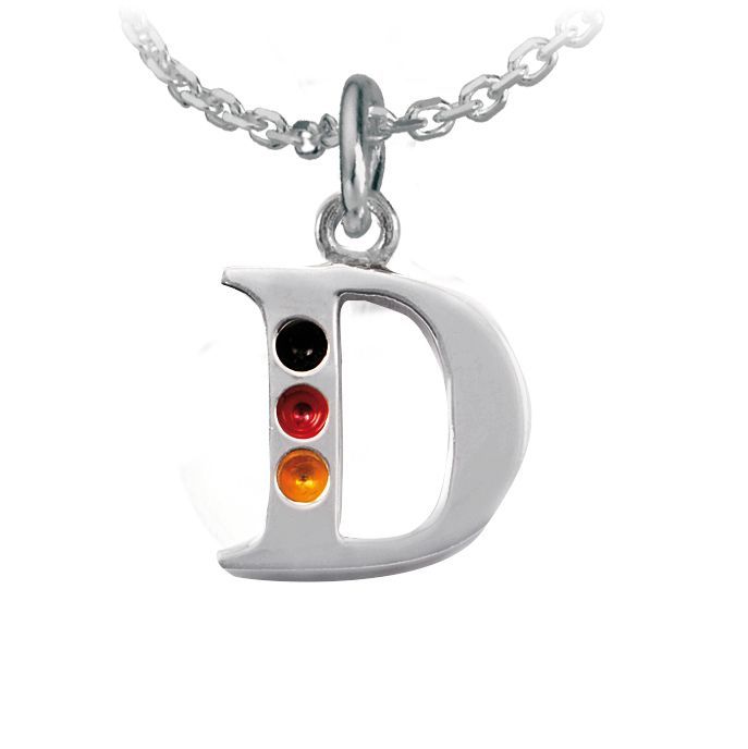 Fußball Anhänger "D" in Silber 925/- ohne Kette