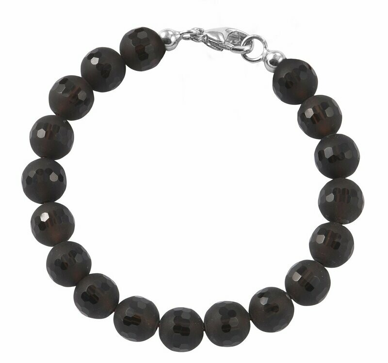 Onyx Armband mit Silber Karabiner
