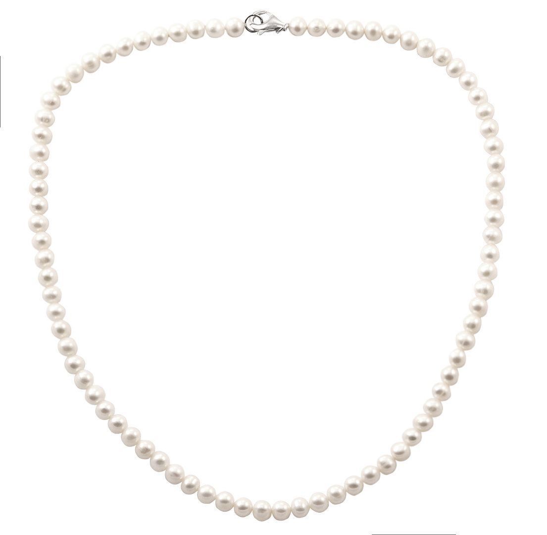 Perlenkette mit Karabiner in Silber 925/- Perlenkette mit Karabiner in Silber 925/-