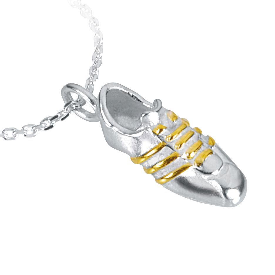 Fußballschuh Anhänger in Silber 925/- bicolor ohne Kette Fußballschuh Anhänger in Silber 925/- bicolor ohne Kette