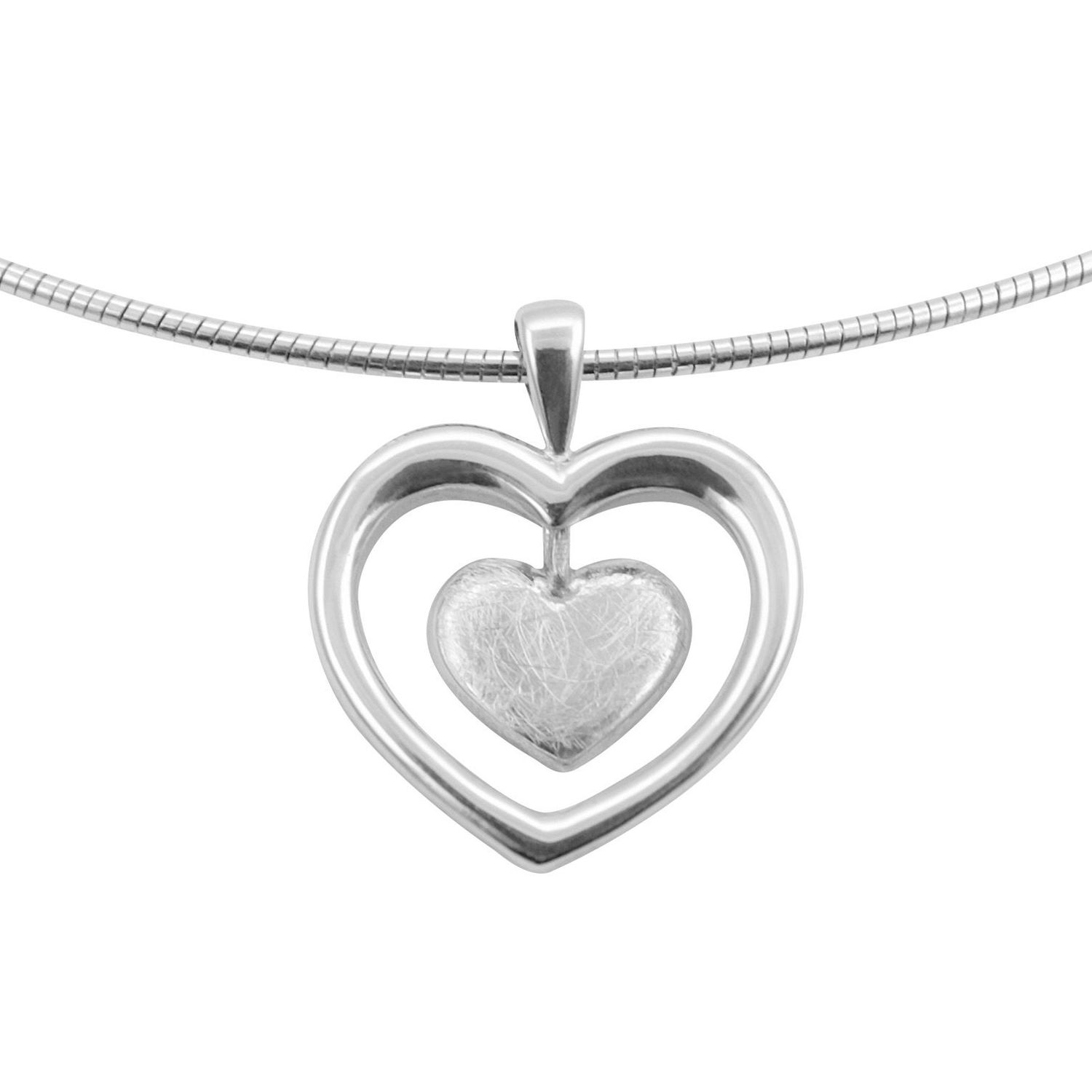 Herzanhänger mit Reif in Silber 925/-