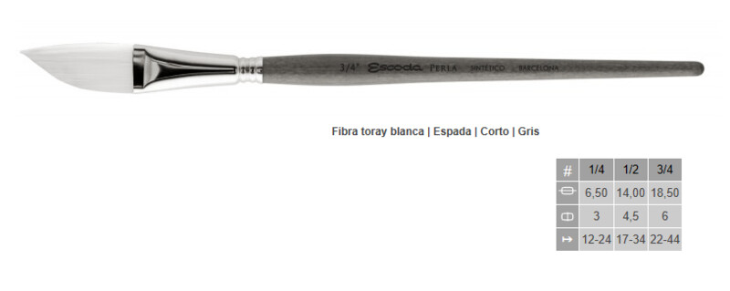 PINCEL ESCODA PERLA PLANO SESGADO S-1436