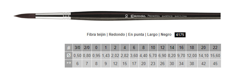 PINCEL ESCODA PRIMERA  REDONDO EN PUNTA 4175