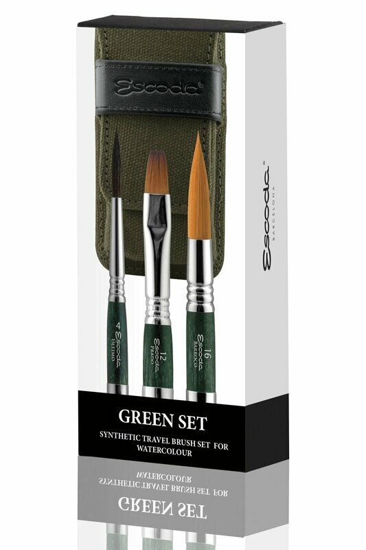 ESCODA GREEN SET PINCELES ACUARELA DE VIAJE 1273
