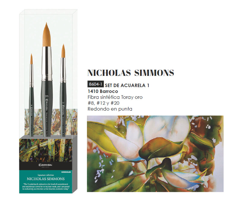 ESCODA SET NICHOLAS SIMMONS PINCELES ACUARELA 8604-1