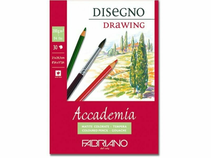 FABRIANO ACCADEMIA DIBUJO BLOC, Tamaño: A5 	14,8 x  21 cm.