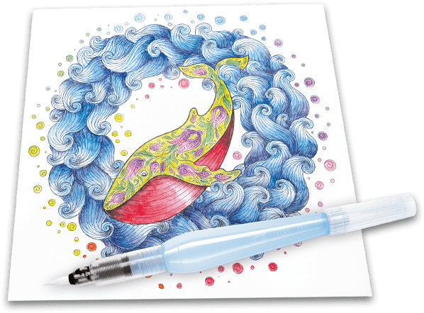PENTEL AQUASH BRUSH PINCEL PUNTA REDONDA CON DEPÓSITO DE AGUA