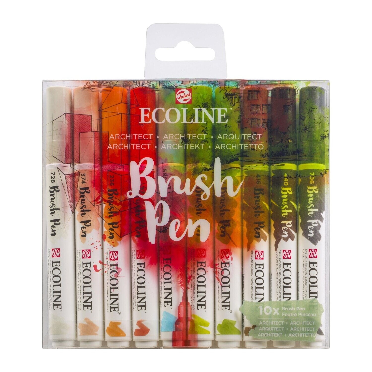 Set de 10 rotuladores Brush Pen Ecoline