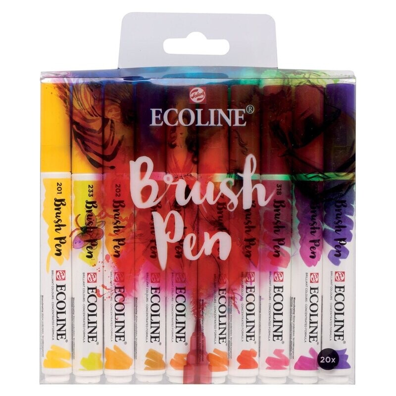 ECOLINE BRUSH PEN SET 20 SERIE COLORES BÁSICOS