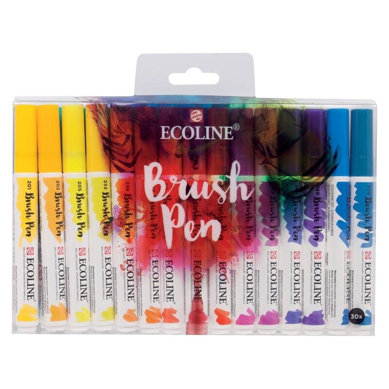 ECOLINE BRUSH PEN SET 30 SERIE COLORES BÁSICOS