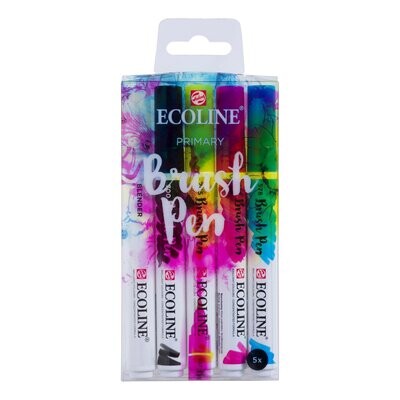 ECOLINE BRUSH PEN SET 5 COLORES PRIMARIOS