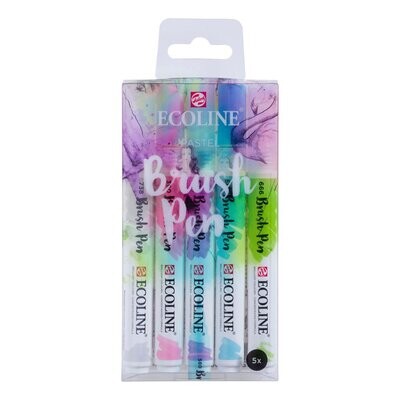 ECOLINE BRUSH PEN SET 5 COLORES PASTEL