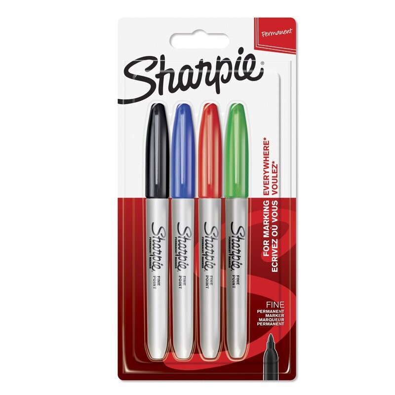 ROTULADORES SHARPIE COLORES ESTÁNDAR BLÍSTER 4