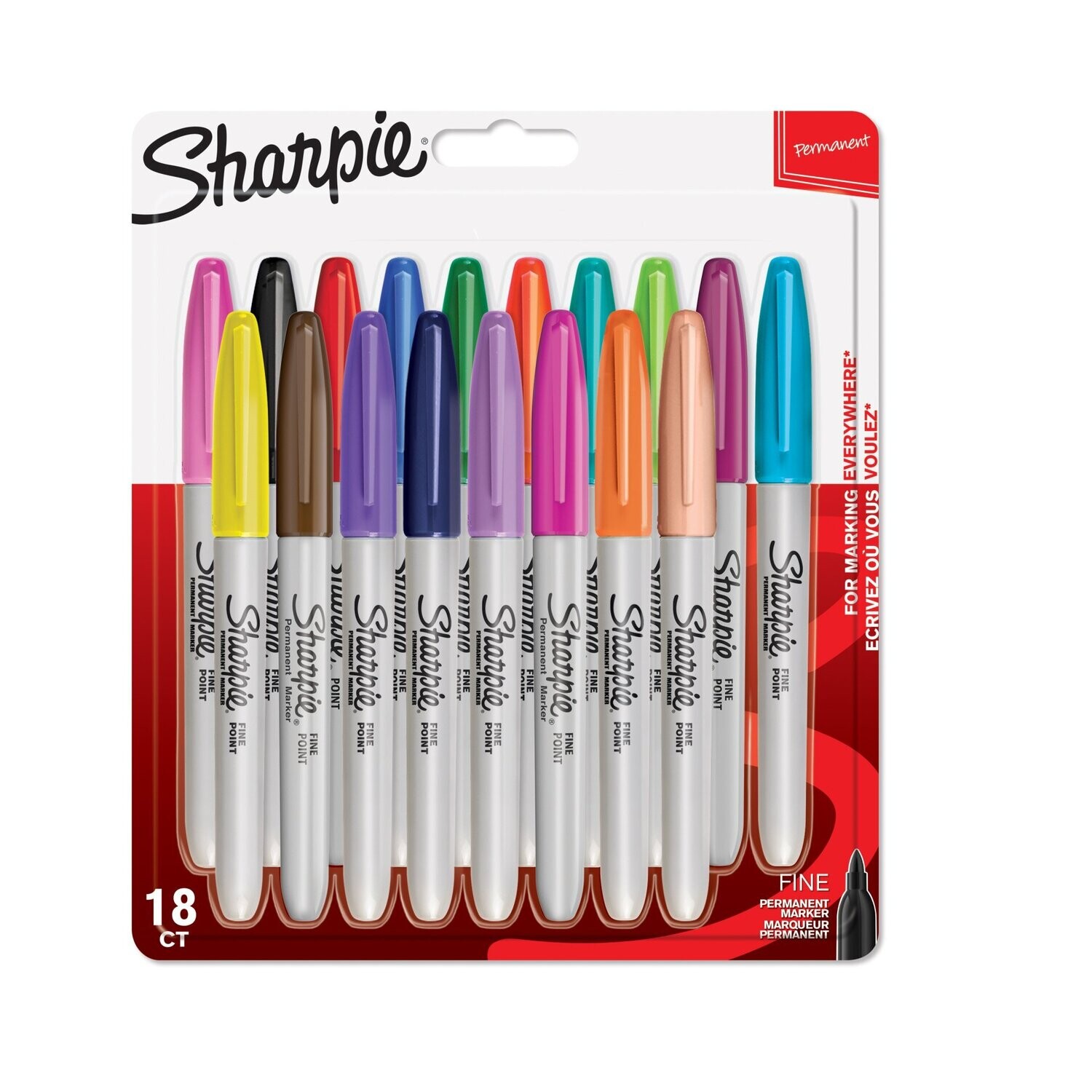 ROTULADORES SHARPIE COLORES ESTÁNDAR BLÍSTER 18