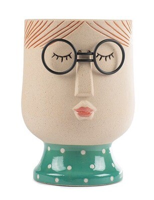 LADY HEAD WITH GLASSES