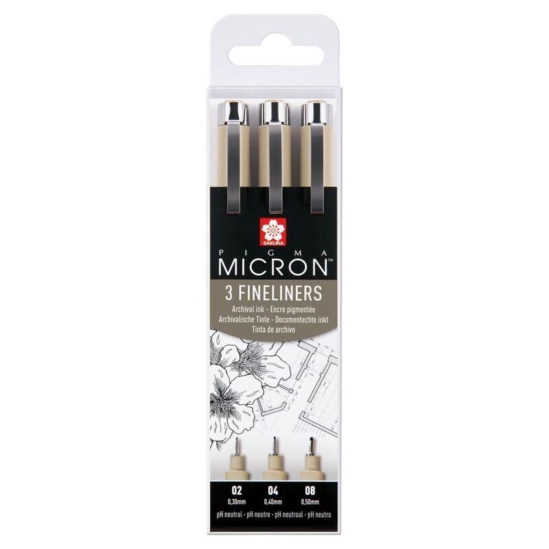 SAKURA PIGMA MICRON NEGRO ESTUCHE DE 3