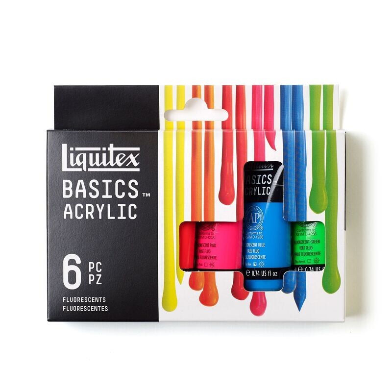 LIQUITEX BASICS ACRÍLICO SET FLUORESCENTES 6X22 ml