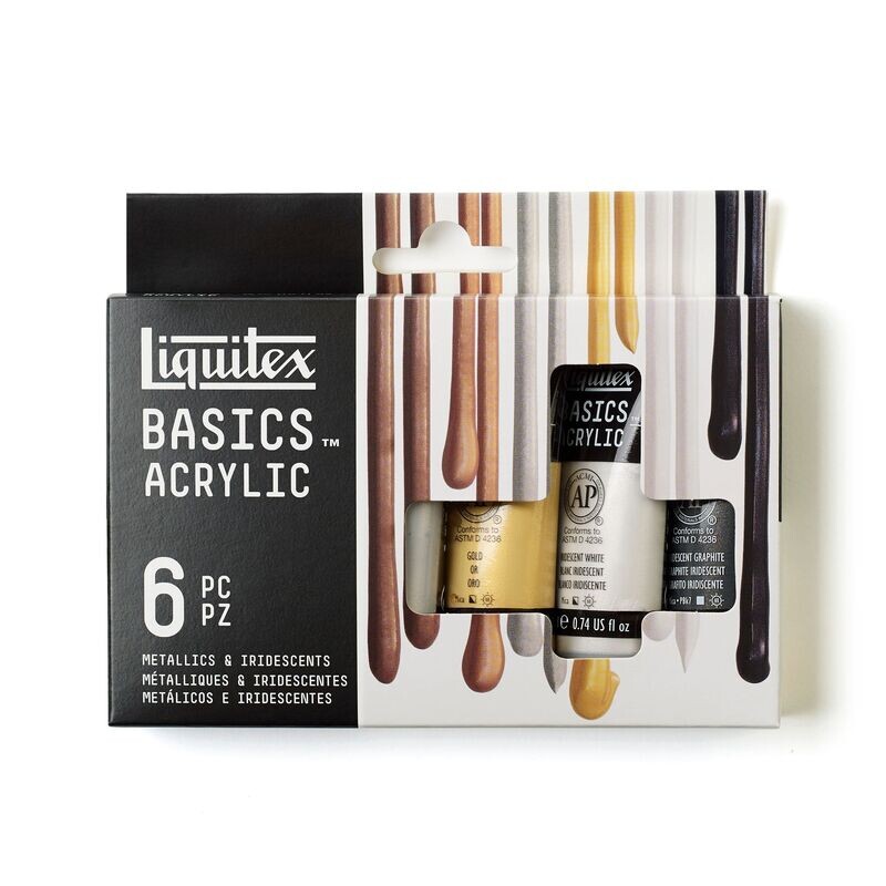 LIQUITEX BASICS ACRÍLICO SET METÁLICOS 6X22 ml