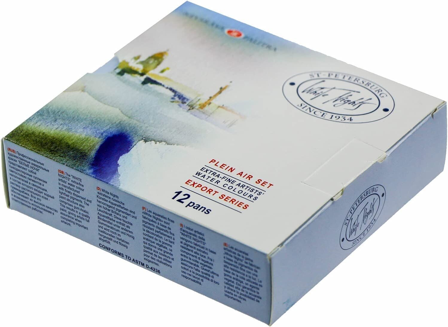 WHITE NIGHTS ACUARELA SET PLEIN AIR DE 12 GODETS
