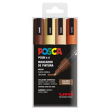 POSCA PC5M ESTUCHE 4 COLORES MADERA