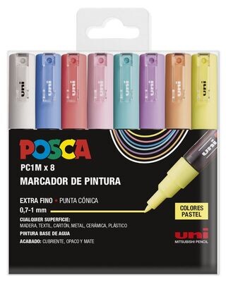POSCA PC1M ESTUCHE 8 COLORES PASTEL