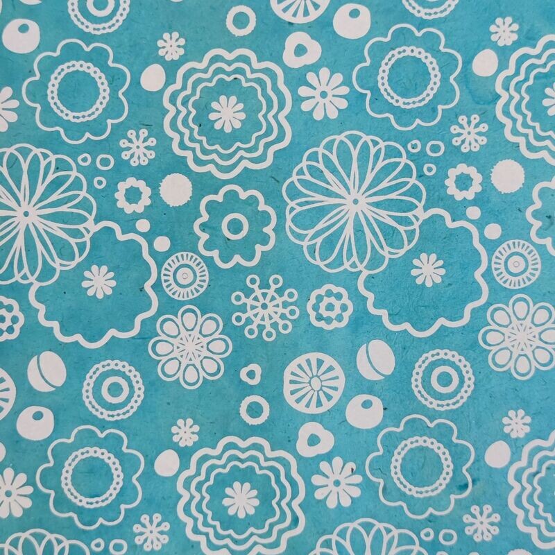 LOKTA PAPEL DECORADO FLOWER POWER BL