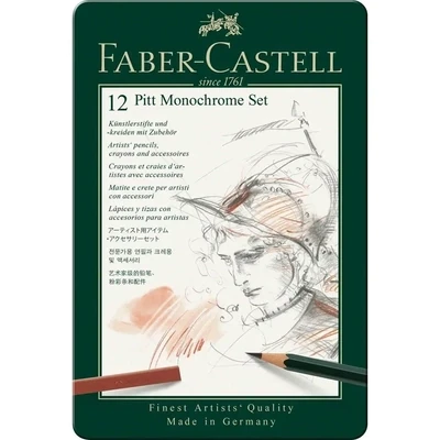 FABER CASTELL PITT MONOCHROME SET 12