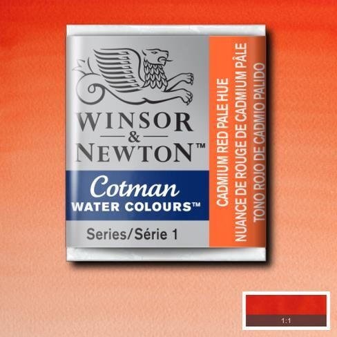 WINSOR & NEWTON COTMAN ACUARELA 103 TONO ROJO DE CADMIO PÁLIDO