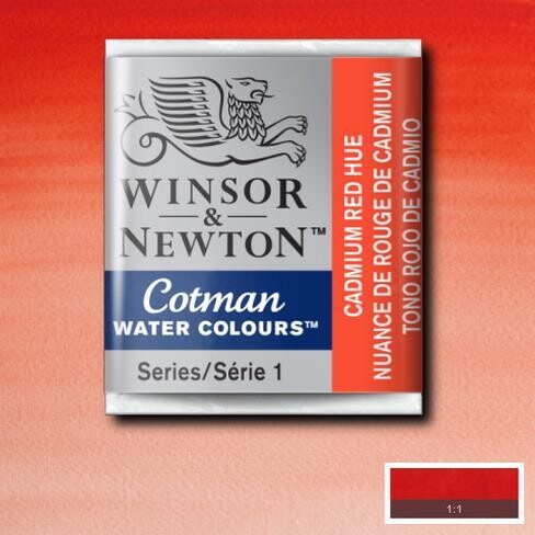 WINSOR & NEWTON COTMAN ACUARELA 095 TONO ROJO DE CADMIO