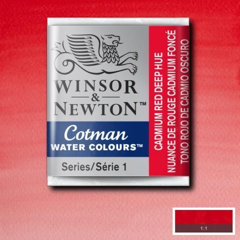 WINSOR & NEWTON COTMAN ACUARELA 098 TONO ROJO DE CADMIO OSCURO