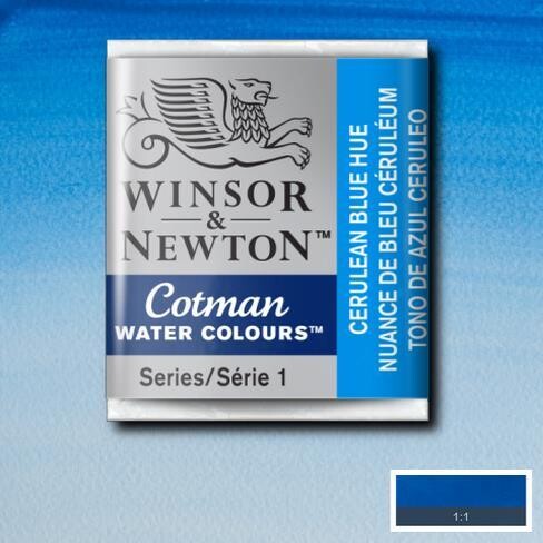 WINSOR & NEWTON COTMAN ACUARELA 139 TONO AZUL CERÚLEO