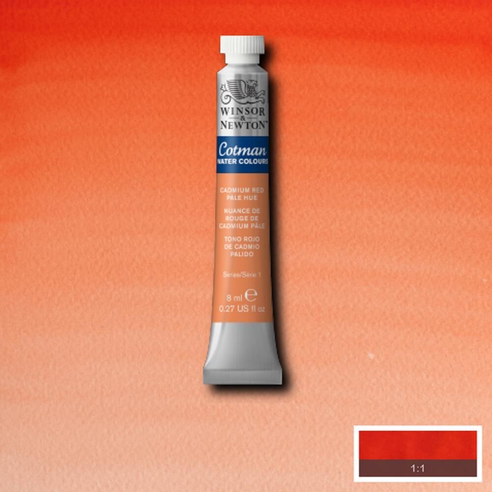 WINSOR & NEWTON COTMAN ACUARELA 103 TONO ROJO DE CADMIO PÁLIDO