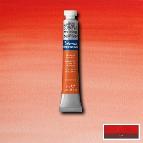 WINSOR & NEWTON COTMAN ACUARELA 095 TONO ROJO DE CADMIO