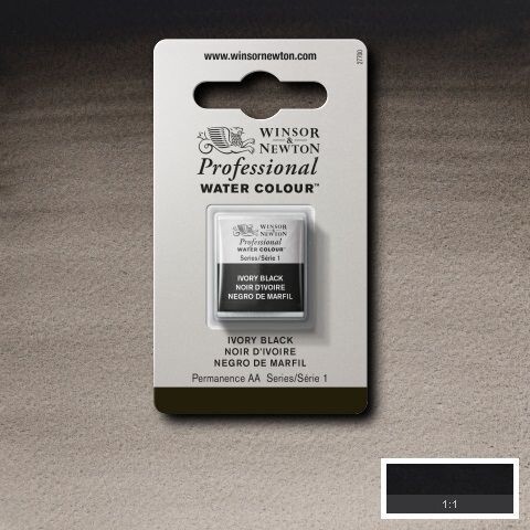 WINSOR & NEWTON ACUARELA PROFESIONAL 331 NEGRO DE MARFIL