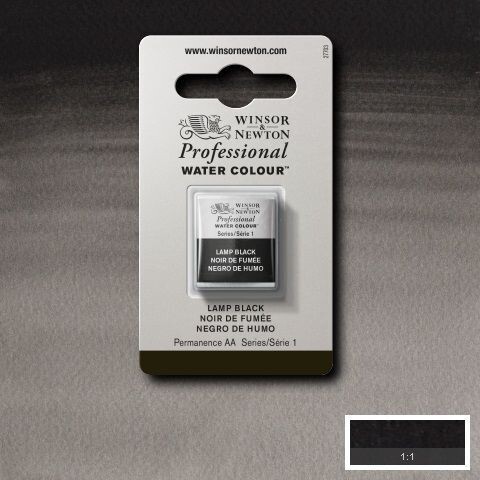 WINSOR & NEWTON ACUARELA PROFESIONAL 337 NEGRO DE HUMO